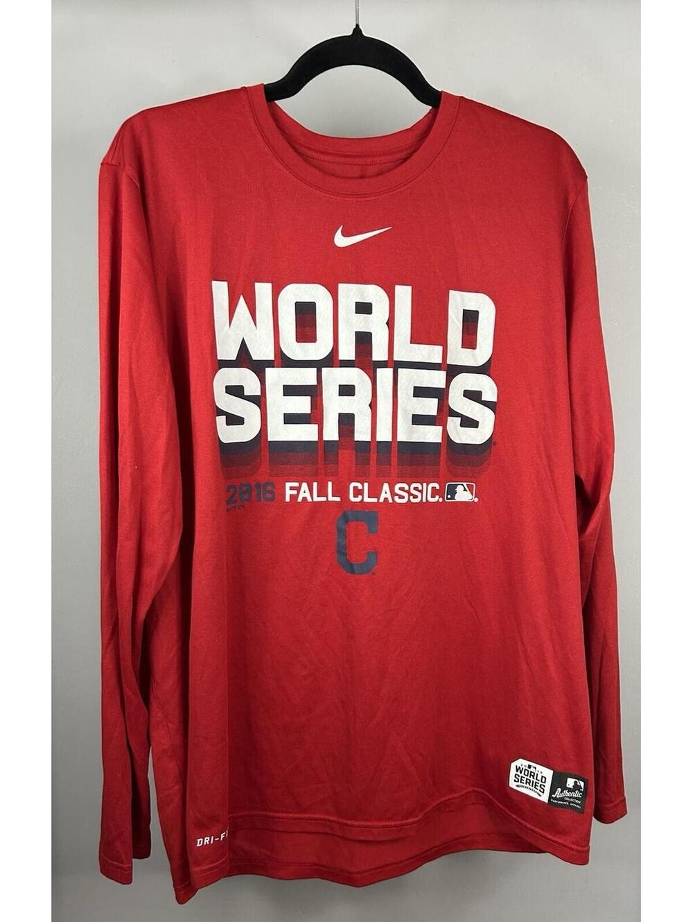 Nike Tee Cleveland Guardians World Series Fall Classic 2016 Long Sleeve Size XL